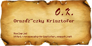 Orszáczky Krisztofer névjegykártya