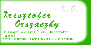 krisztofer orszaczky business card